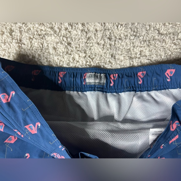Men’s XL Trinity Blue Flamingo Print Swim Shorts - Picture 3 of 7